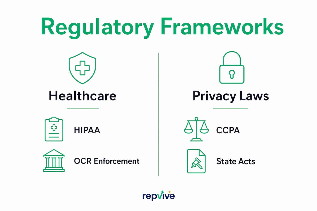 Infographic comparing key regulatory frameworks for review responses.