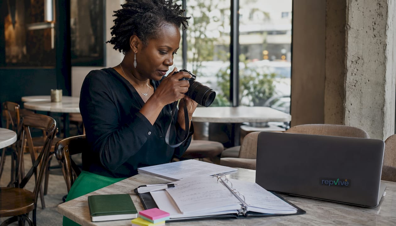 Woman documenting evidence at home office desk