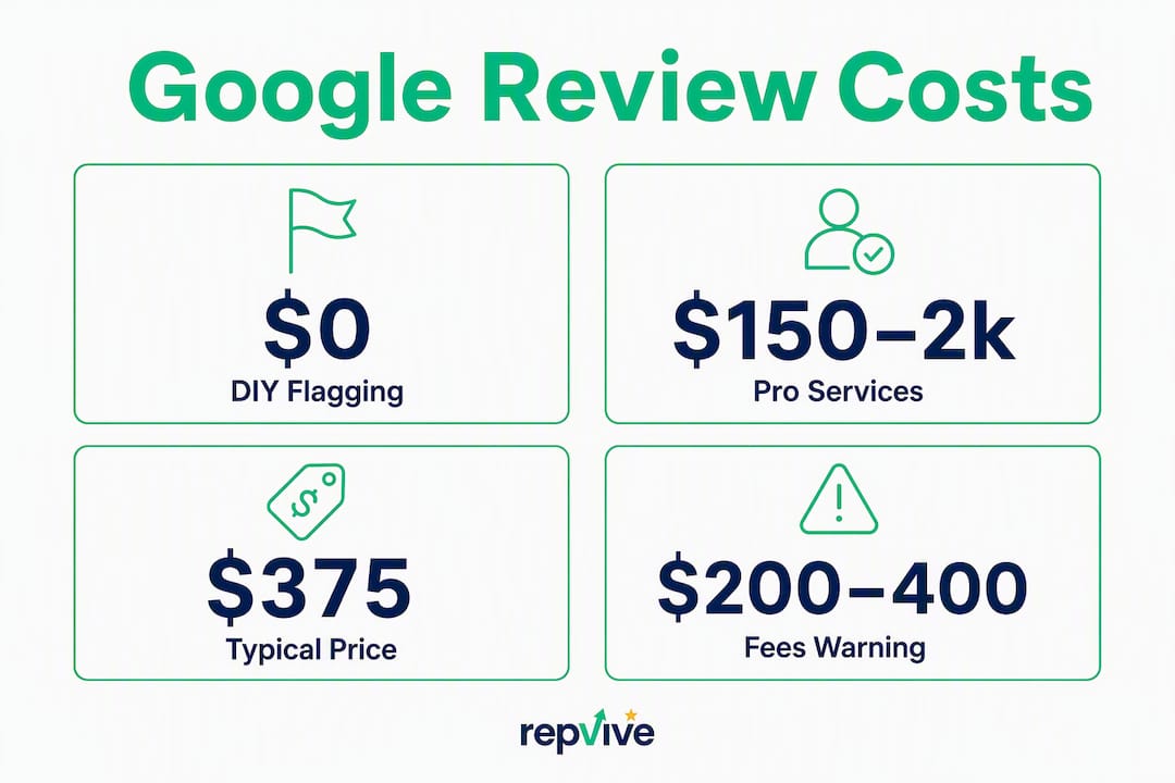 Infographic overview of Google review removal costs