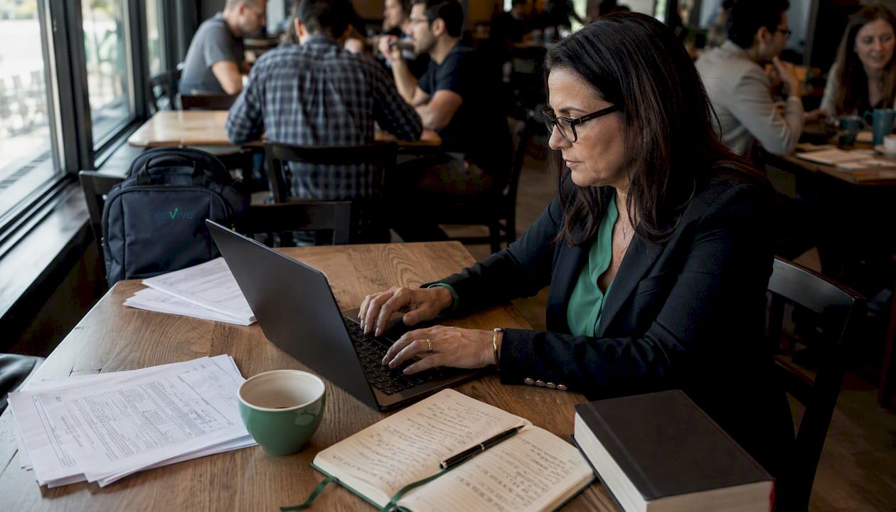 Professional logging evidence on laptop
