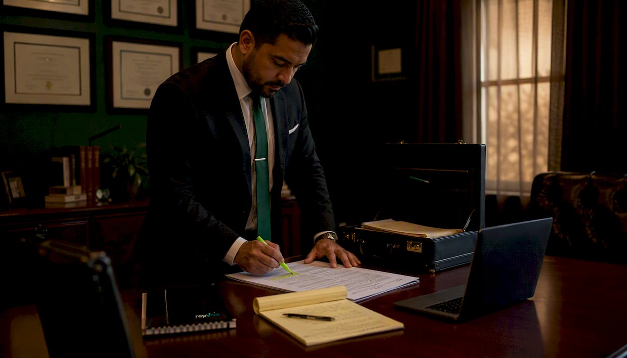 Attorney preparing evidence for dispute
