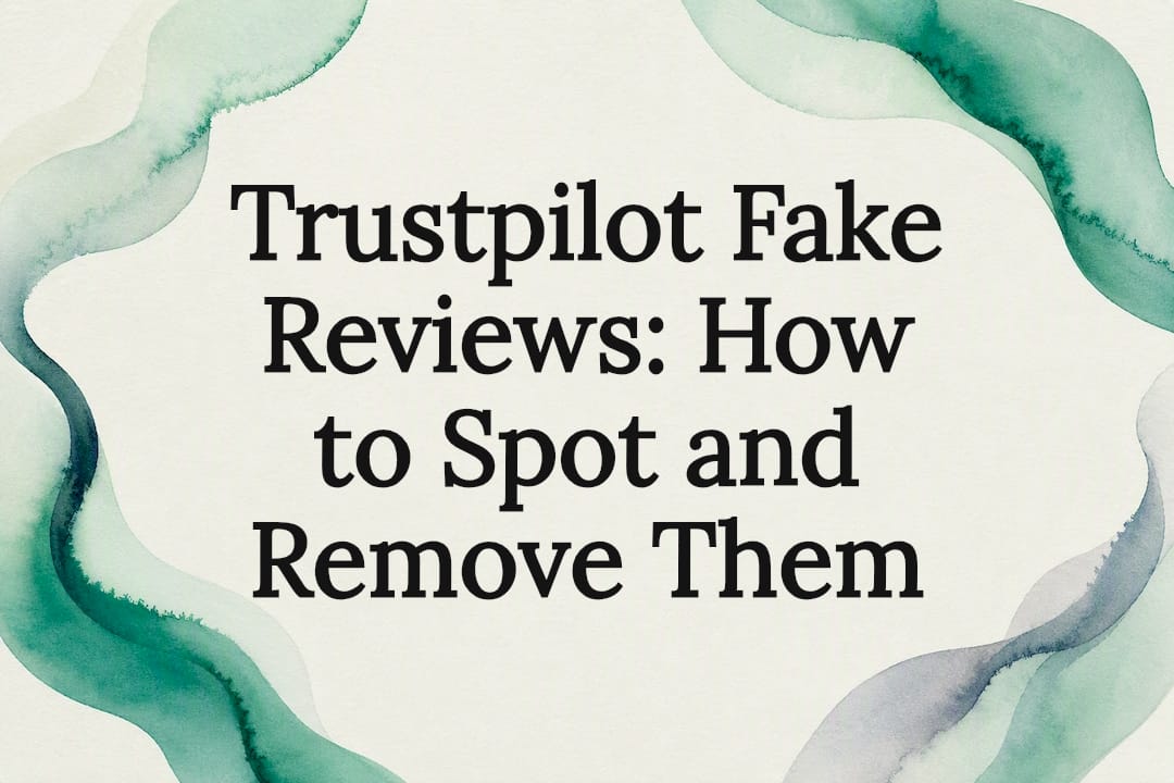 Decorative title card illustration for fake reviews article