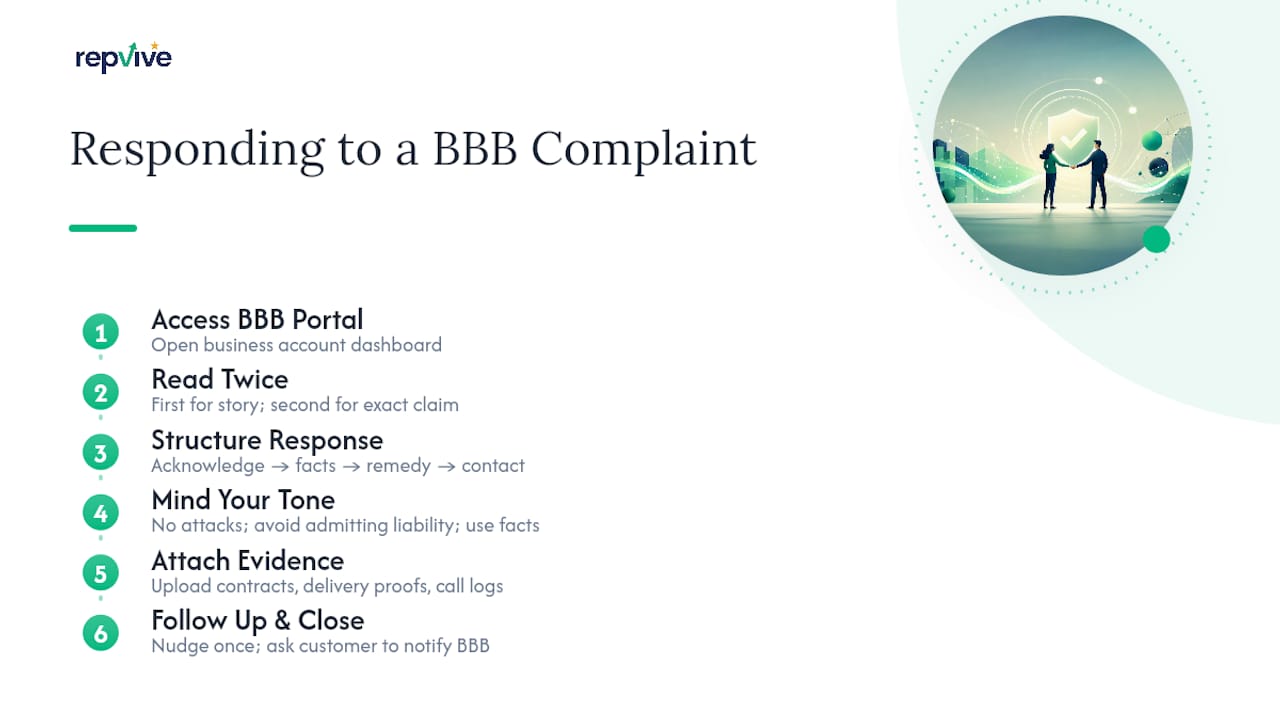 Diagram of BBB complaint response steps