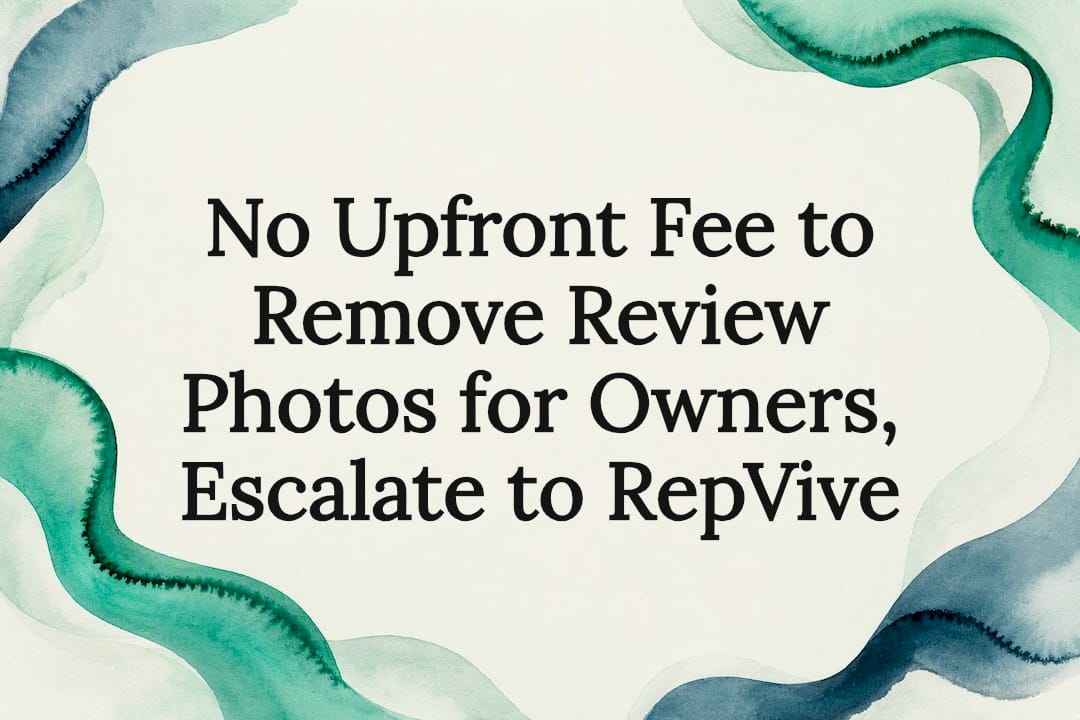 Decorative review photo removal title card