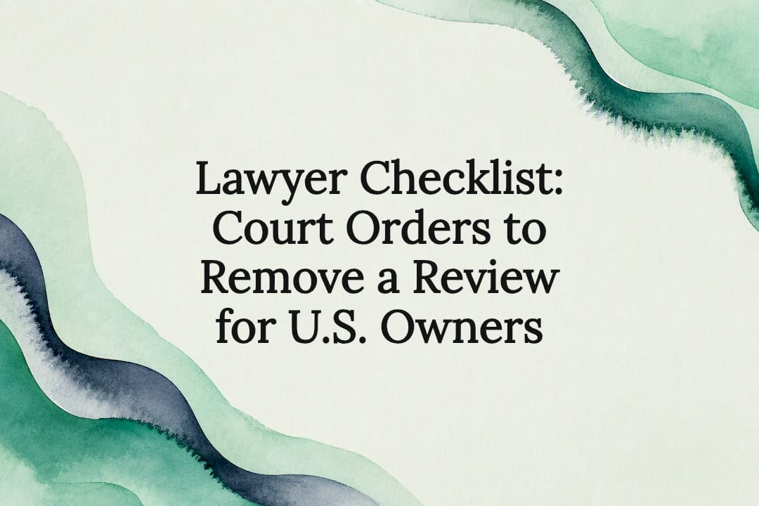 Decorative legal review removal title card