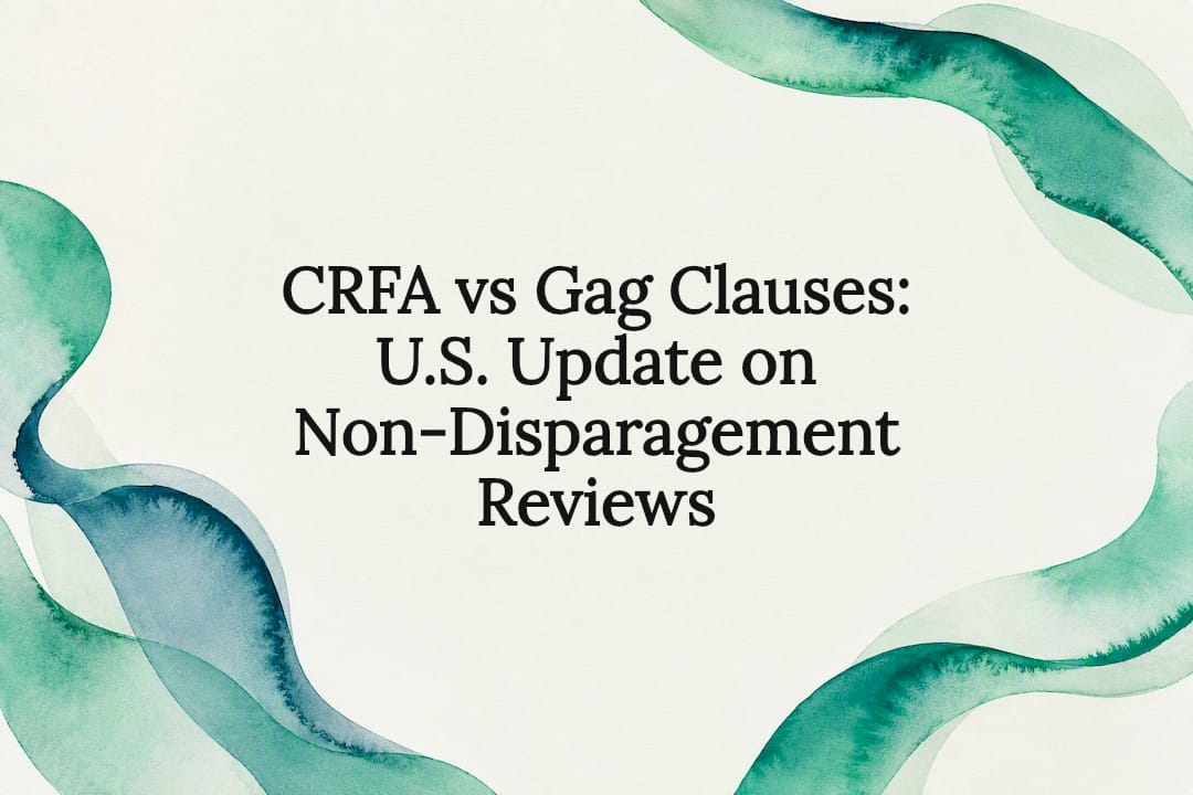 Decorative title card for gag clause review