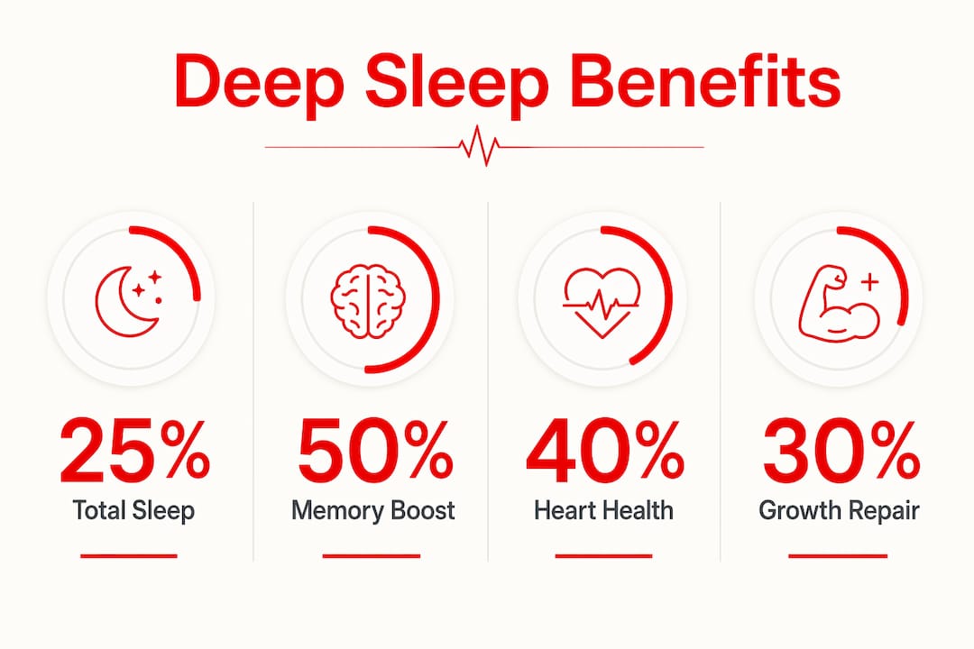 Infographic highlighting key benefits of deep sleep