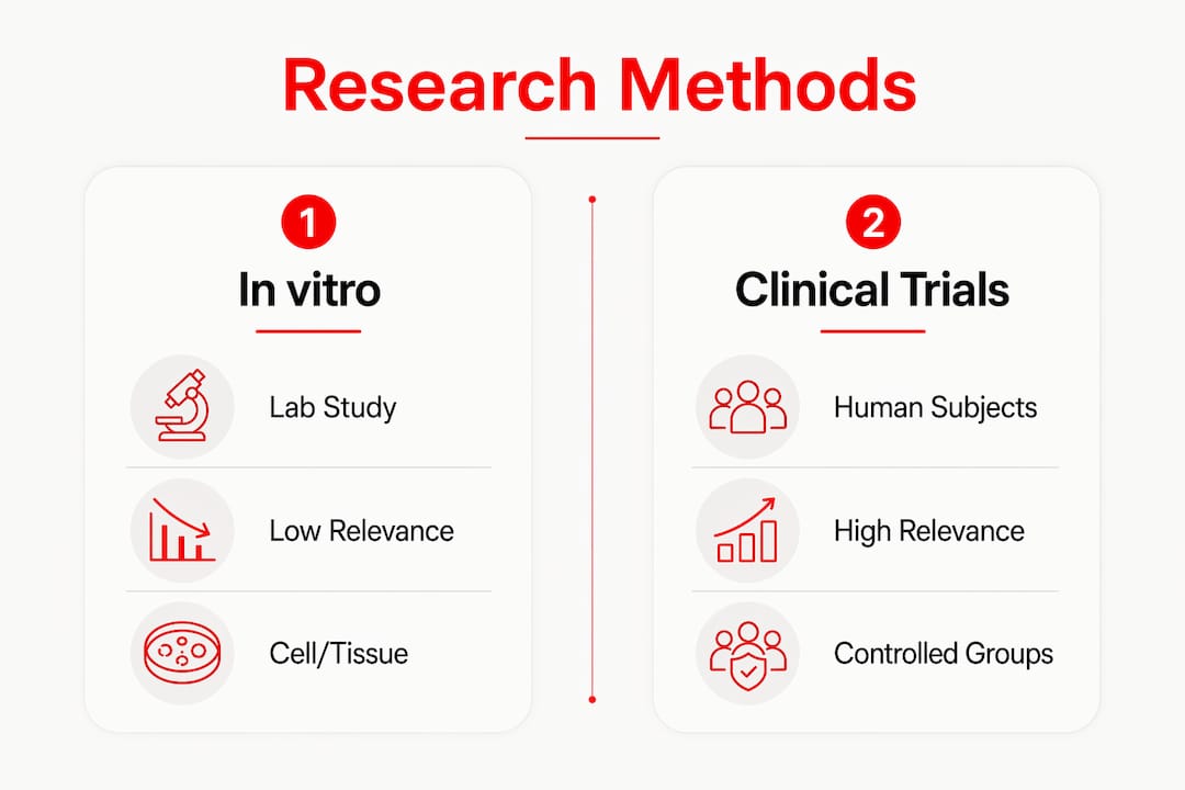 Infographic comparing research methods in ingredient studies