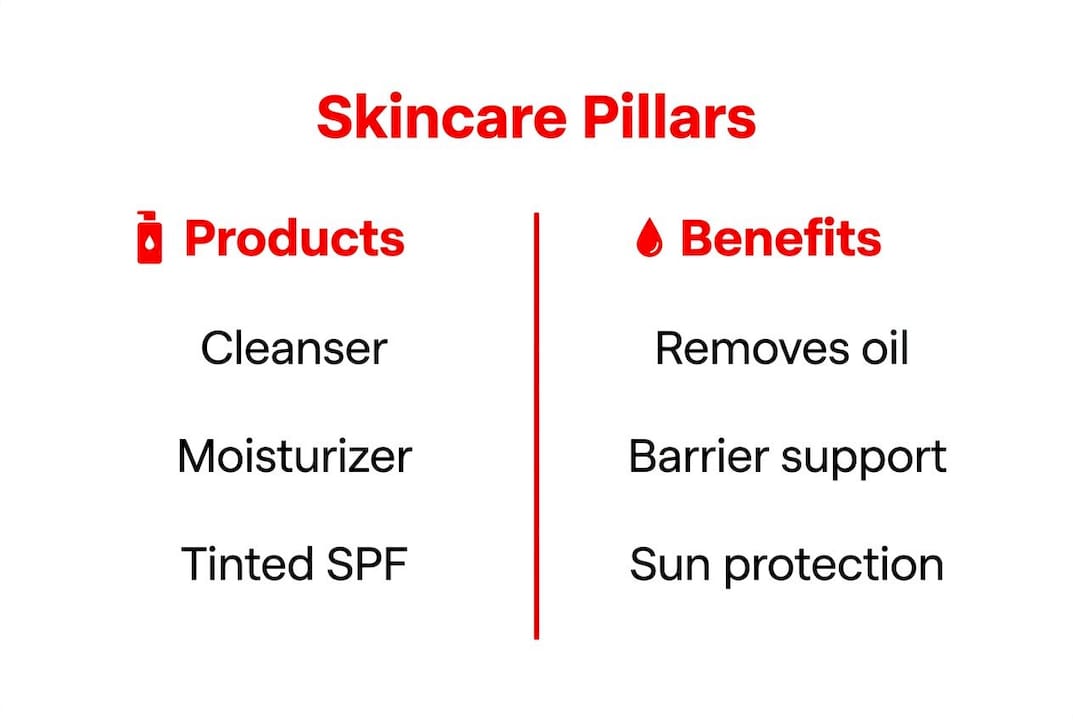 Infographic of skincare products and their benefits