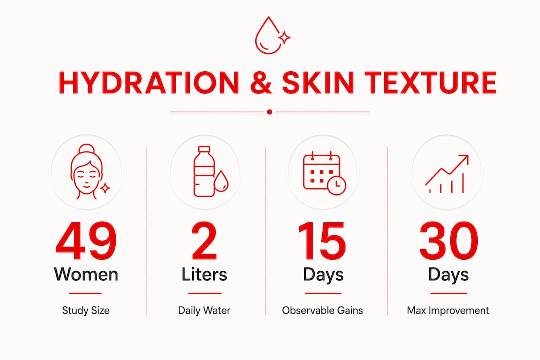 Infographic showing key hydration research statistics