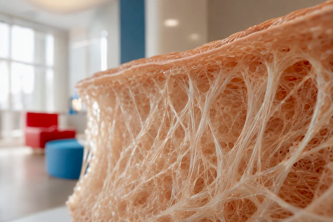 Collagen fiber texture close-up