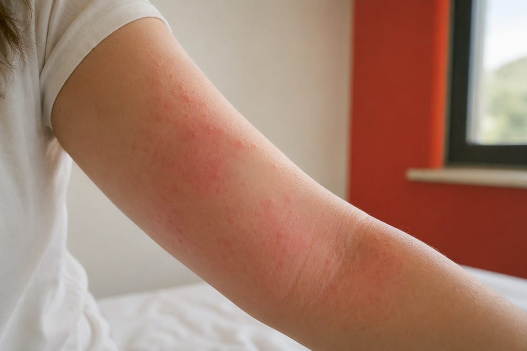 Skin rash showing allergic reaction