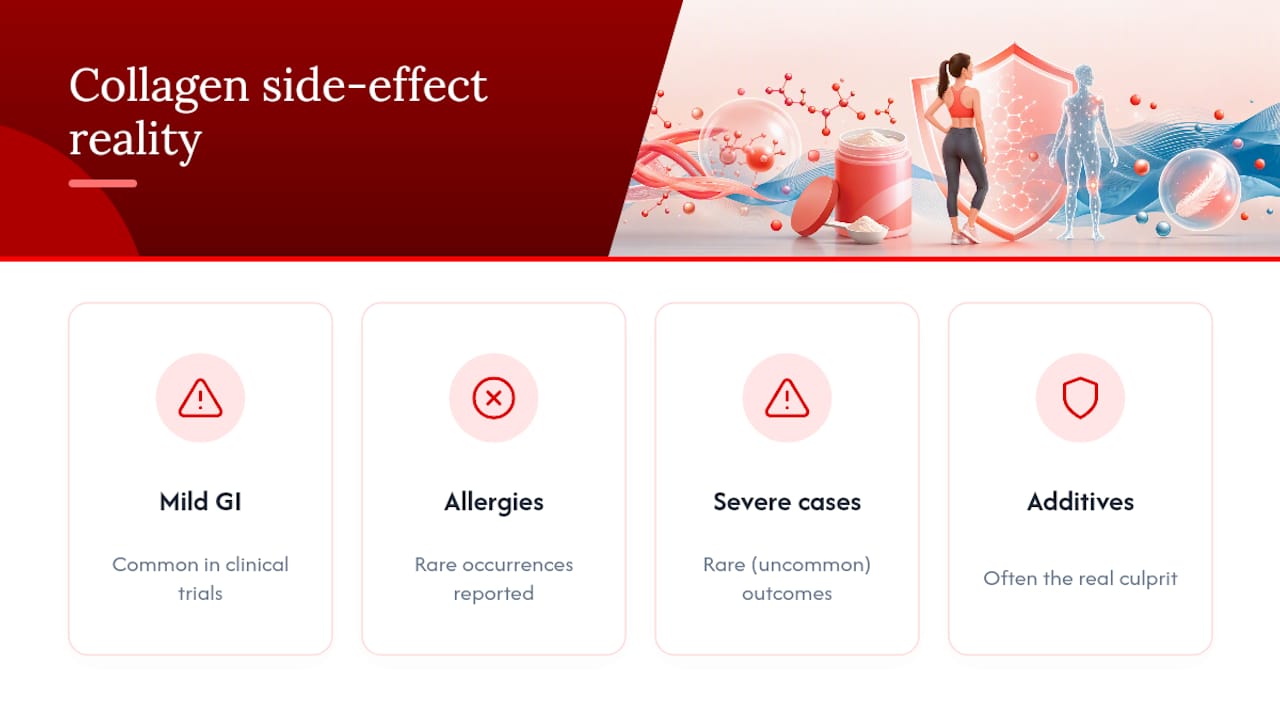 Diagram comparing collagen side effect risks