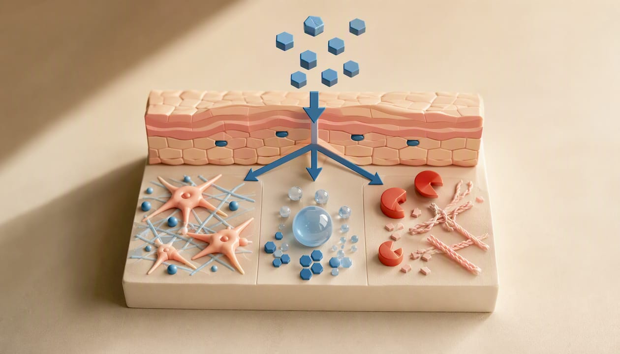 Illustrated collagen peptide signaling pathways