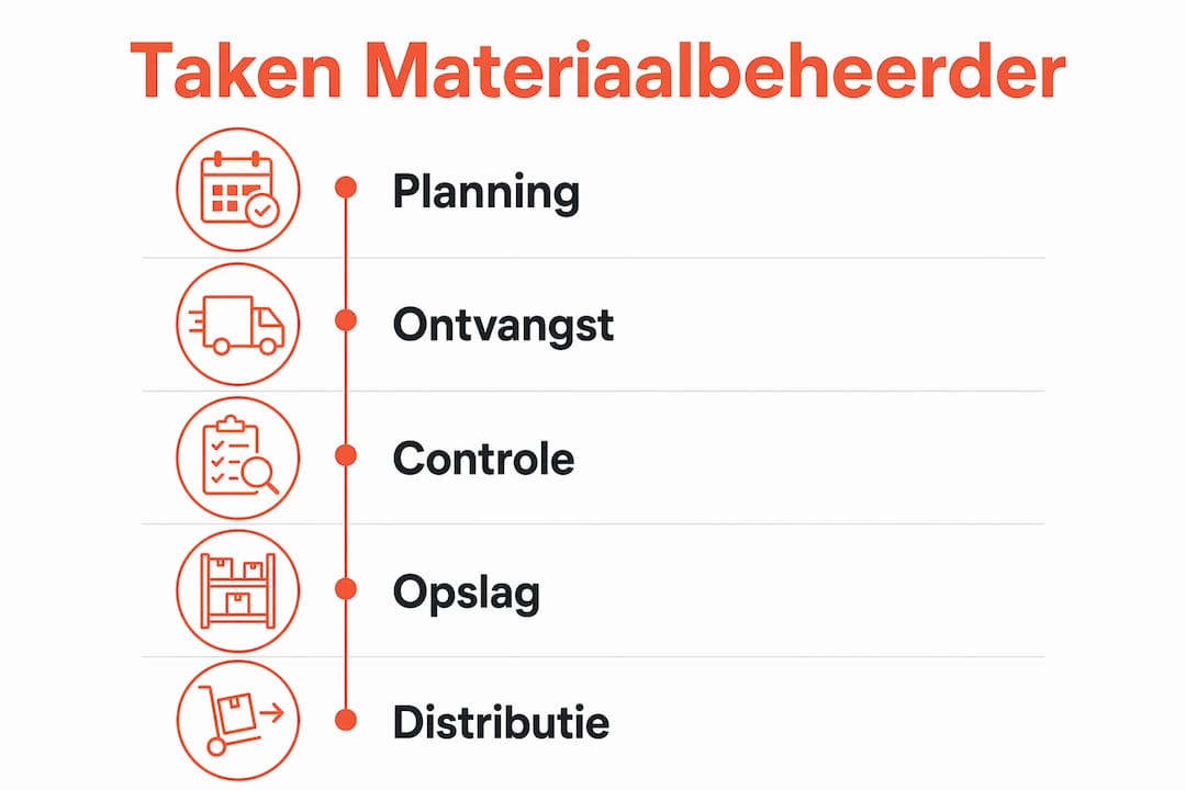 Infographic: de vijf belangrijkste taken van een materiaalbeheerder op een rij
