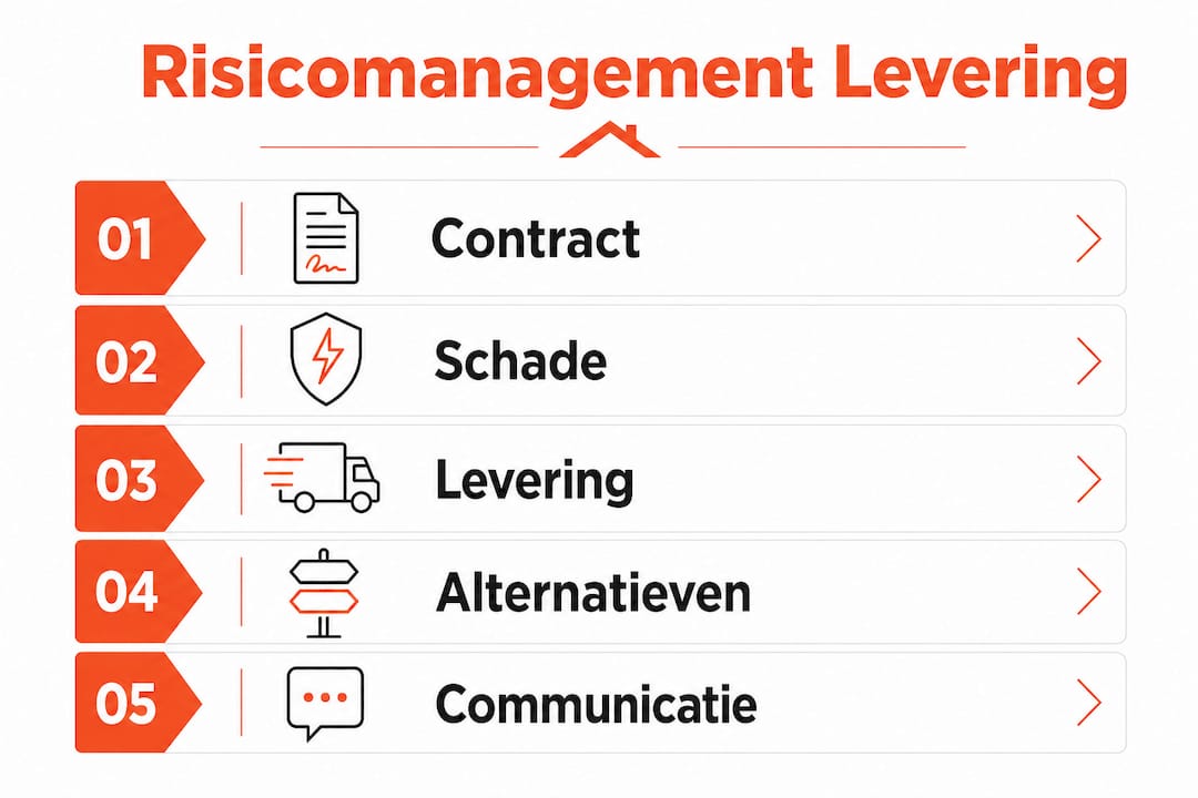 Deze infographic brengt het risicomanagementproces rondom leveringen helder in beeld.