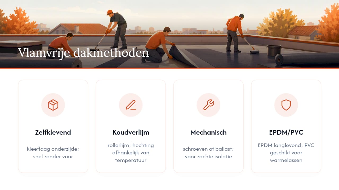 Vier technieken voor brandveilige dakbedekking