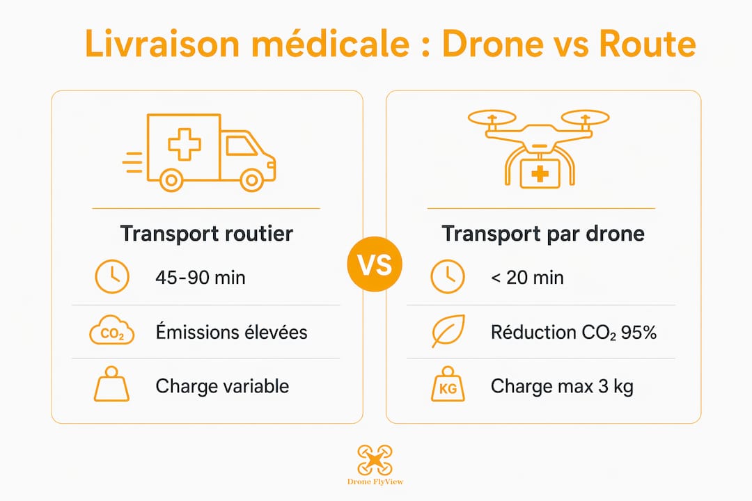 Infographie : livraison par drone ou par camion, qui l'emporte ?