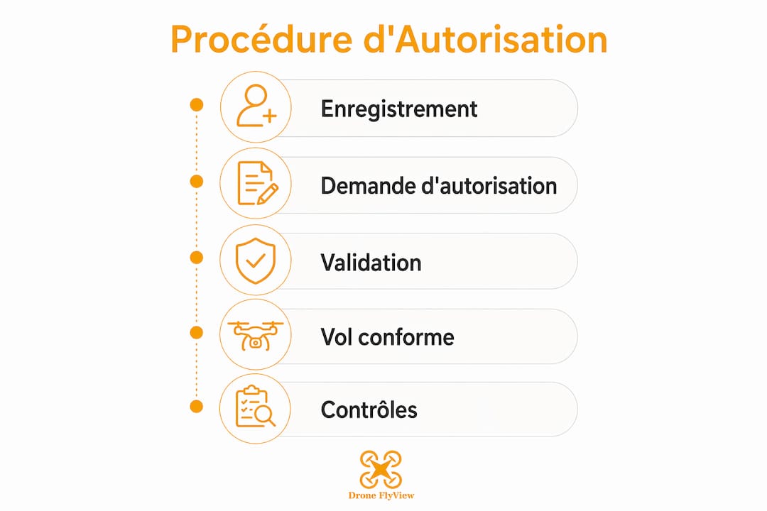 Découvrez en image les différentes étapes à suivre pour obtenir l'autorisation de vol d'un drone.