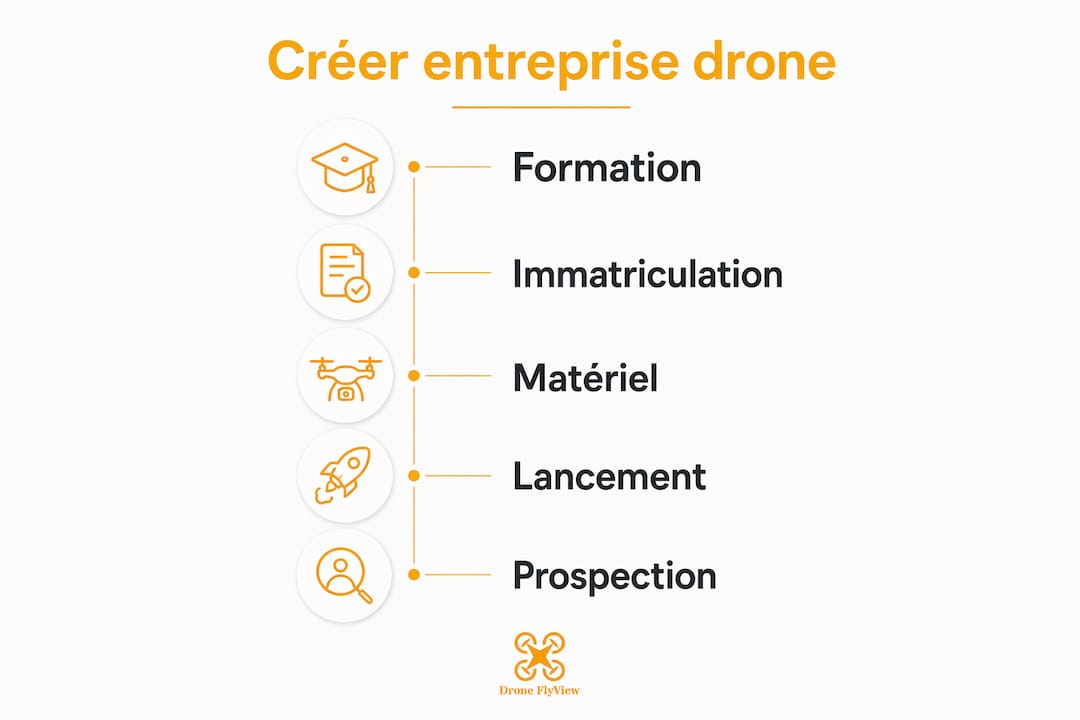 Infographie : les étapes clés pour lancer son entreprise de drones