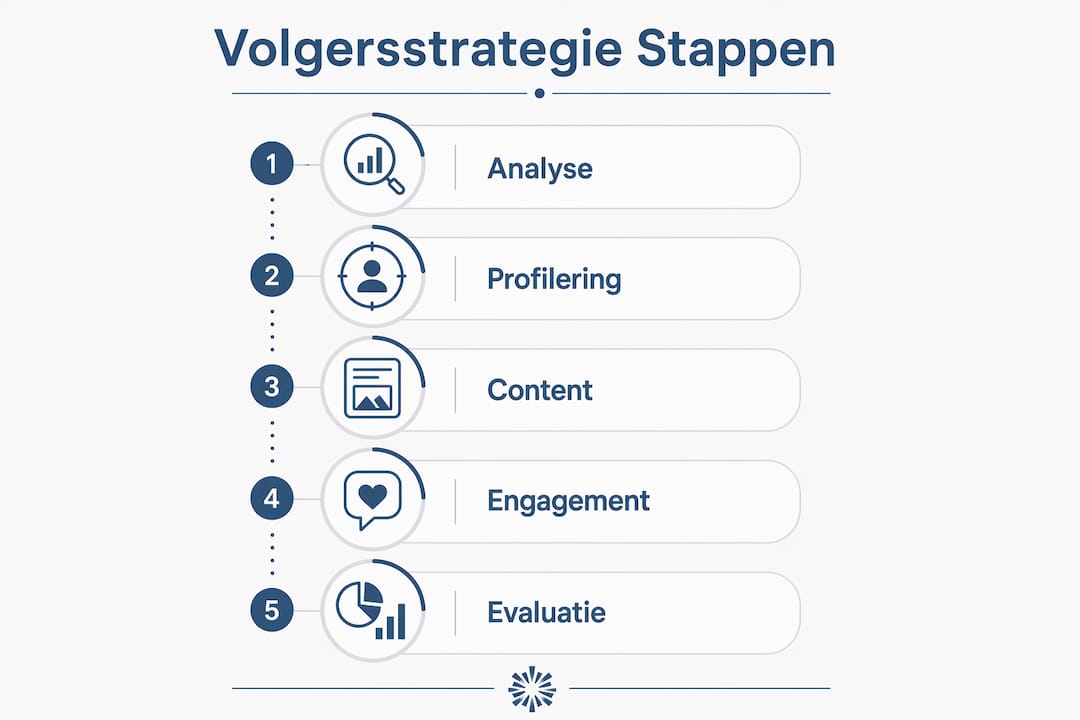Infographic: zo pak je een effectieve volgersstrategie stap voor stap aan