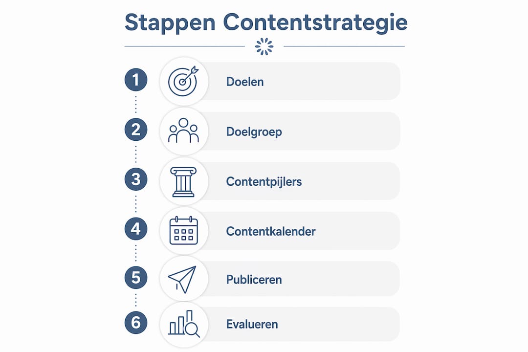 Overzichtelijke infographic: zo pak je je contentstrategie aan in zes duidelijke stappen