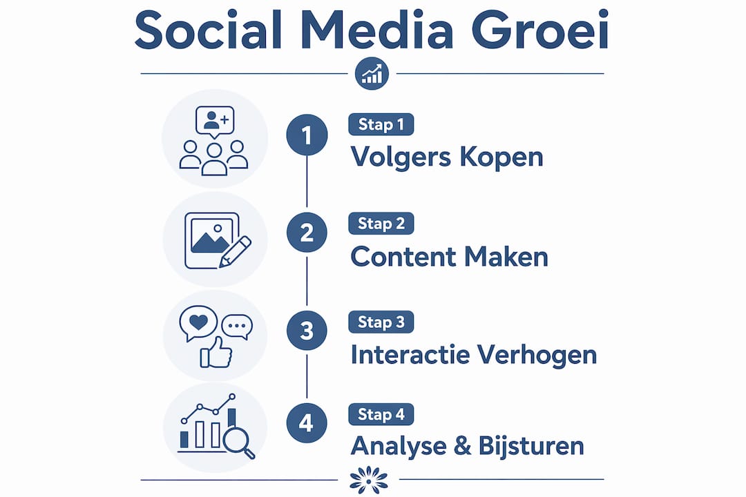 Overzichtelijke infographic: jouw stappenplan voor succesvolle groei op social media
