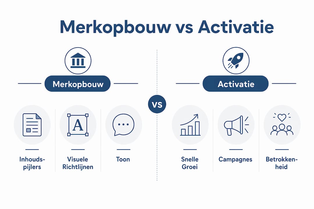 Infographic: het verschil tussen merkopbouw en activatie in beeld gebracht