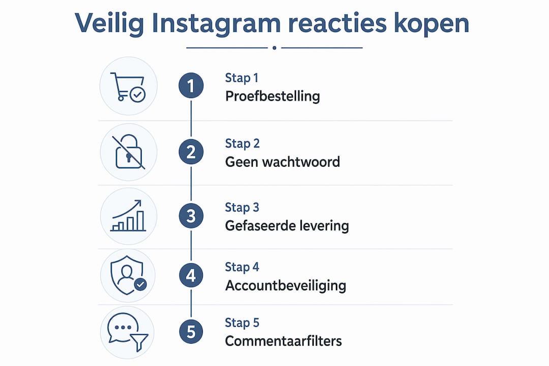 Infographic: zo koop je veilig reacties op Instagram in enkele stappen