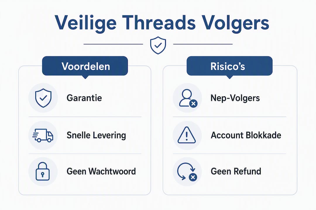 Infographic: Zo herken je veilige én risicovolle manieren om Threads-volgers te kopen