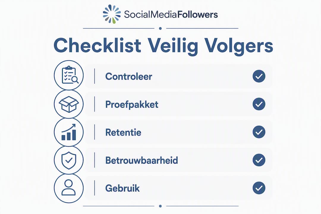Checklist infographic: veilig en verantwoord volgers kopen