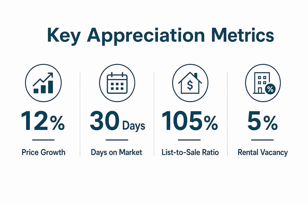 Infographic showing key metrics for neighborhood appreciation