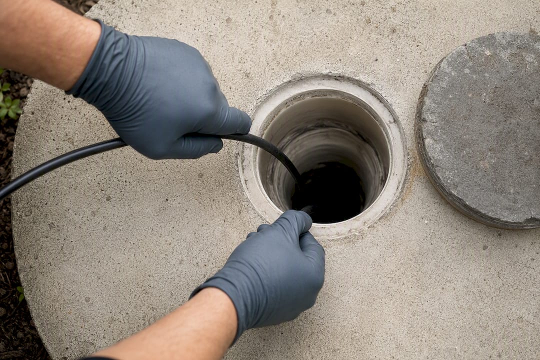 Technician performing residential sewer scope