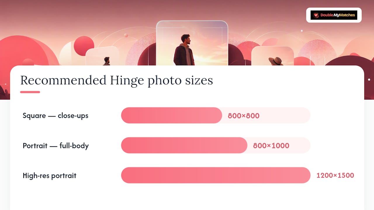 Comparison of Hinge photo size recommendations