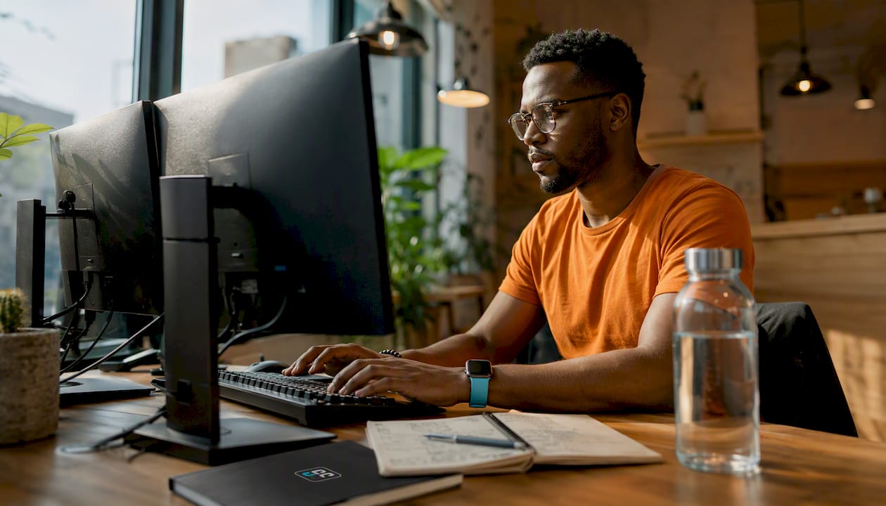 Developer scripting Power BI REST API at desk
