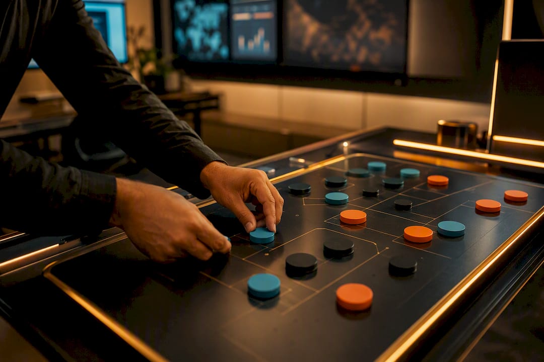 Hands organizing governance control tokens