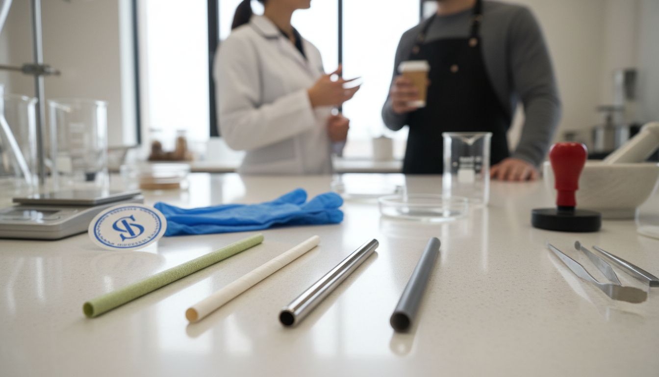 verschillende materialen rietjes