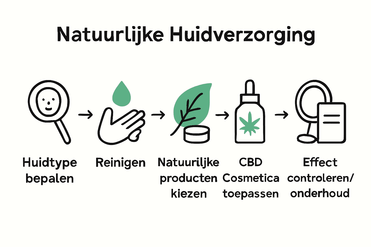 Infographic over 5 stappen natuurlijke huidverzorging