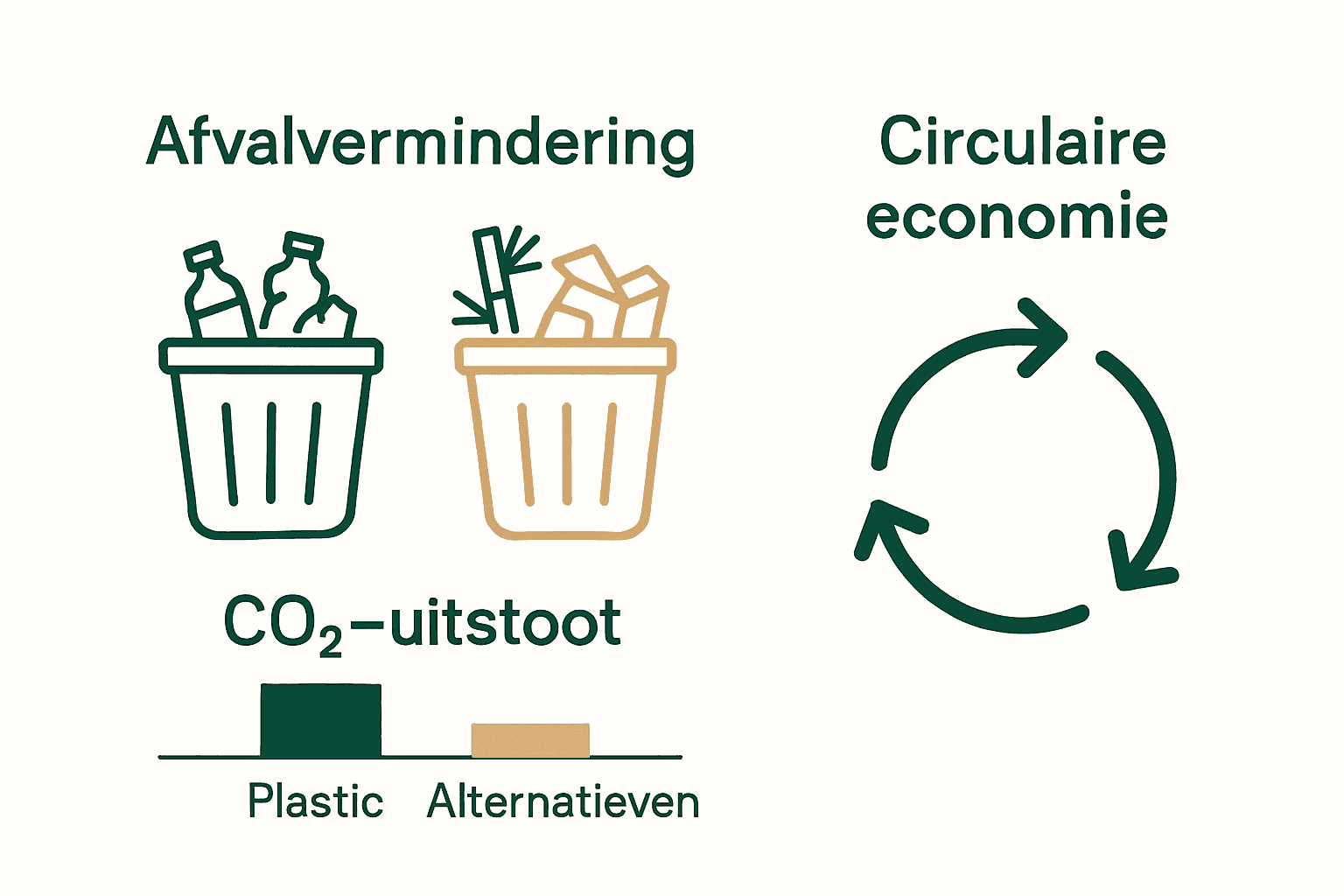 Infographic duurzame alternatieven horeca versus plastic