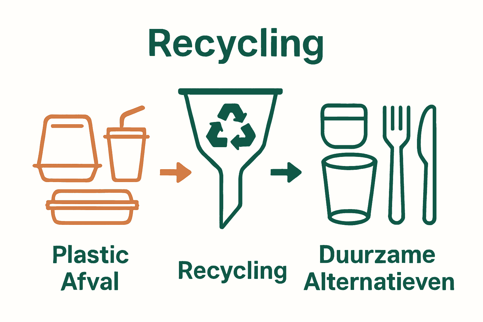 Infographic plastic afval versus duurzame alternatieven horeca