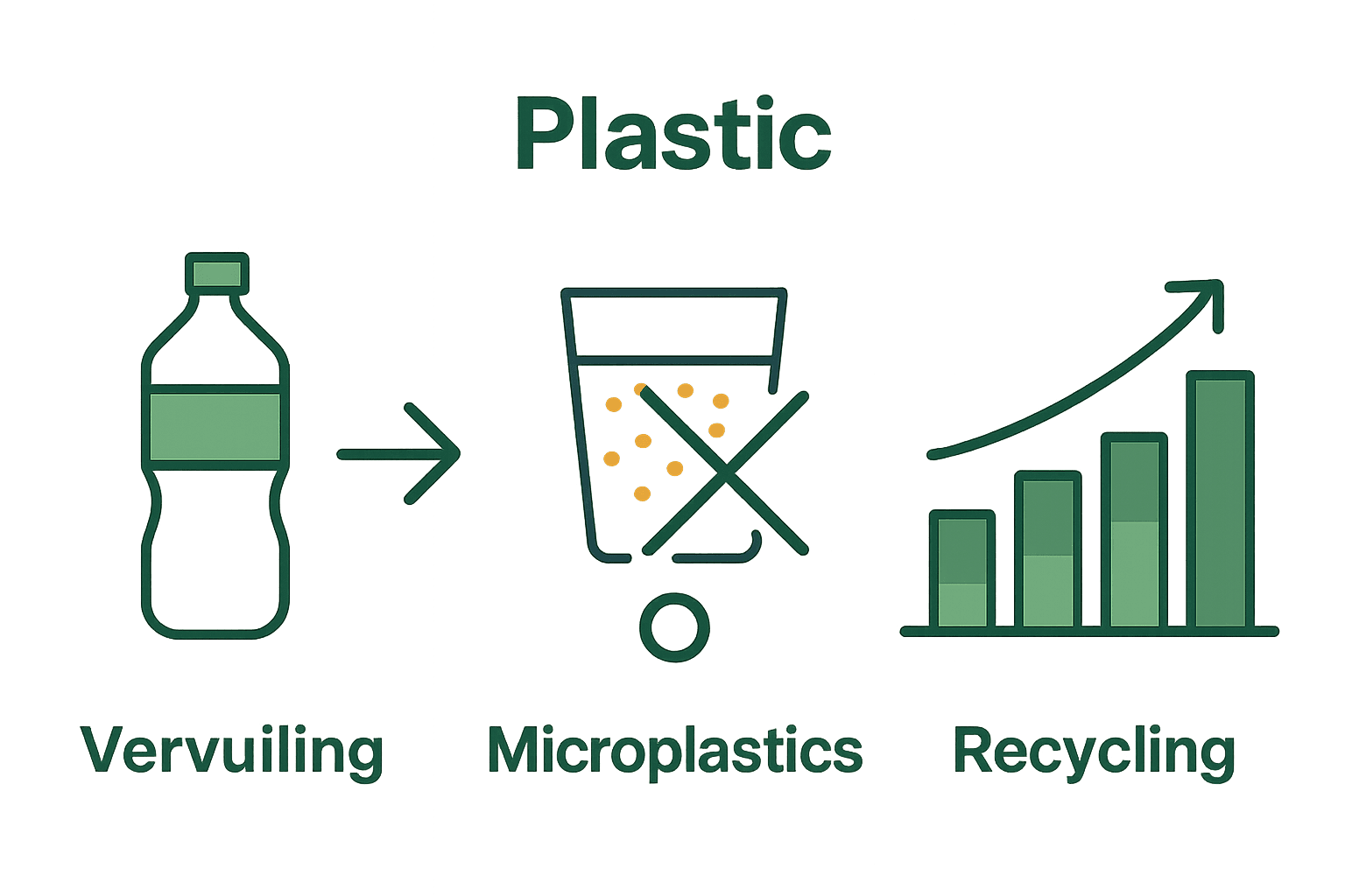 Infographic over plastic impact, microplastics en recycling.