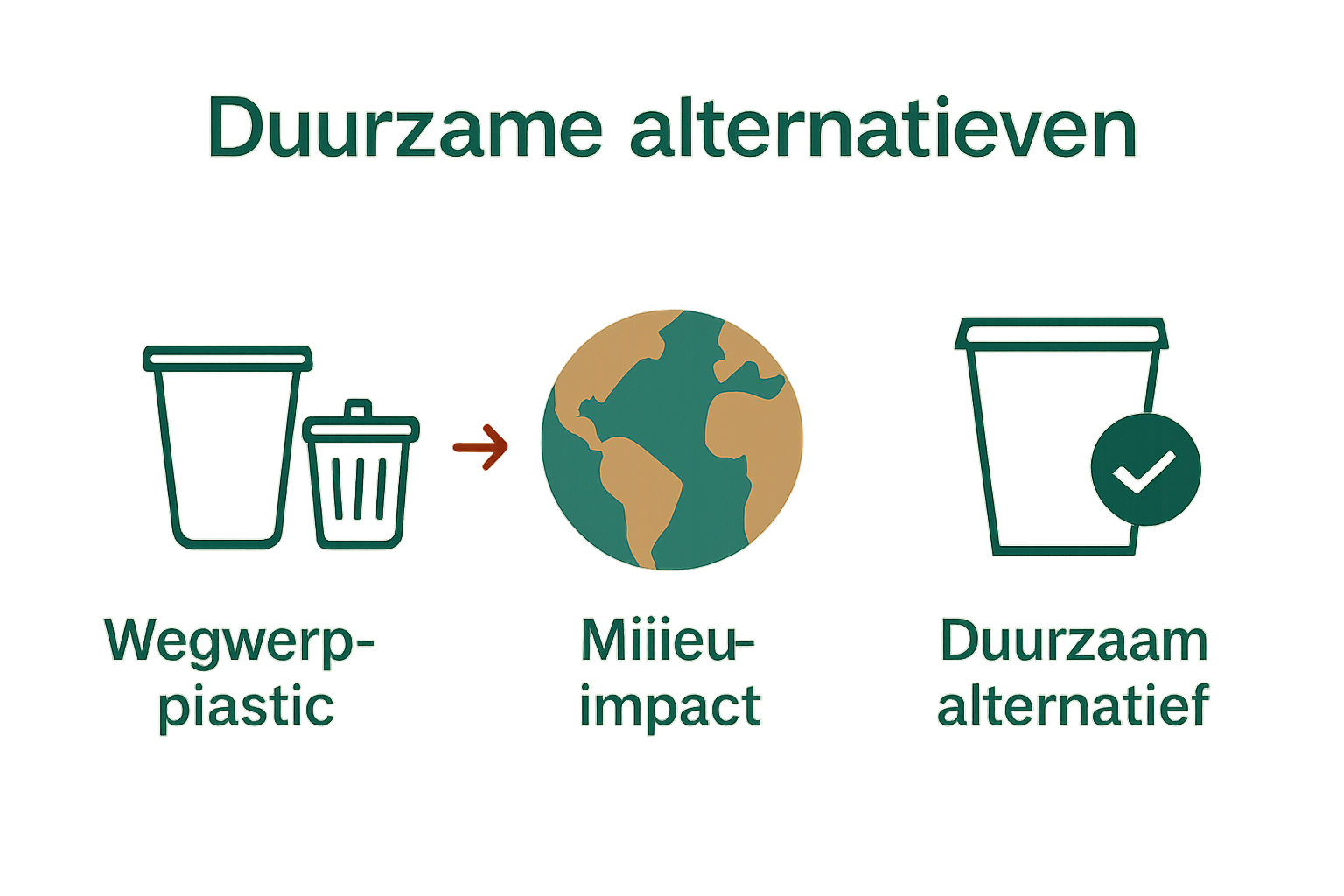 Infographic over impact en alternatieven van wegwerpplastic bij evenementen