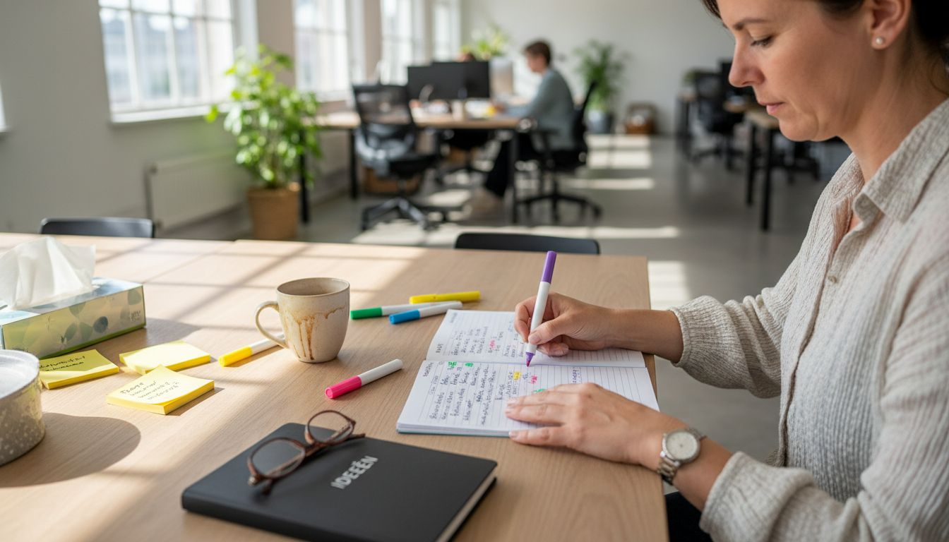 Vrouw past timeblocking toe op haar werk