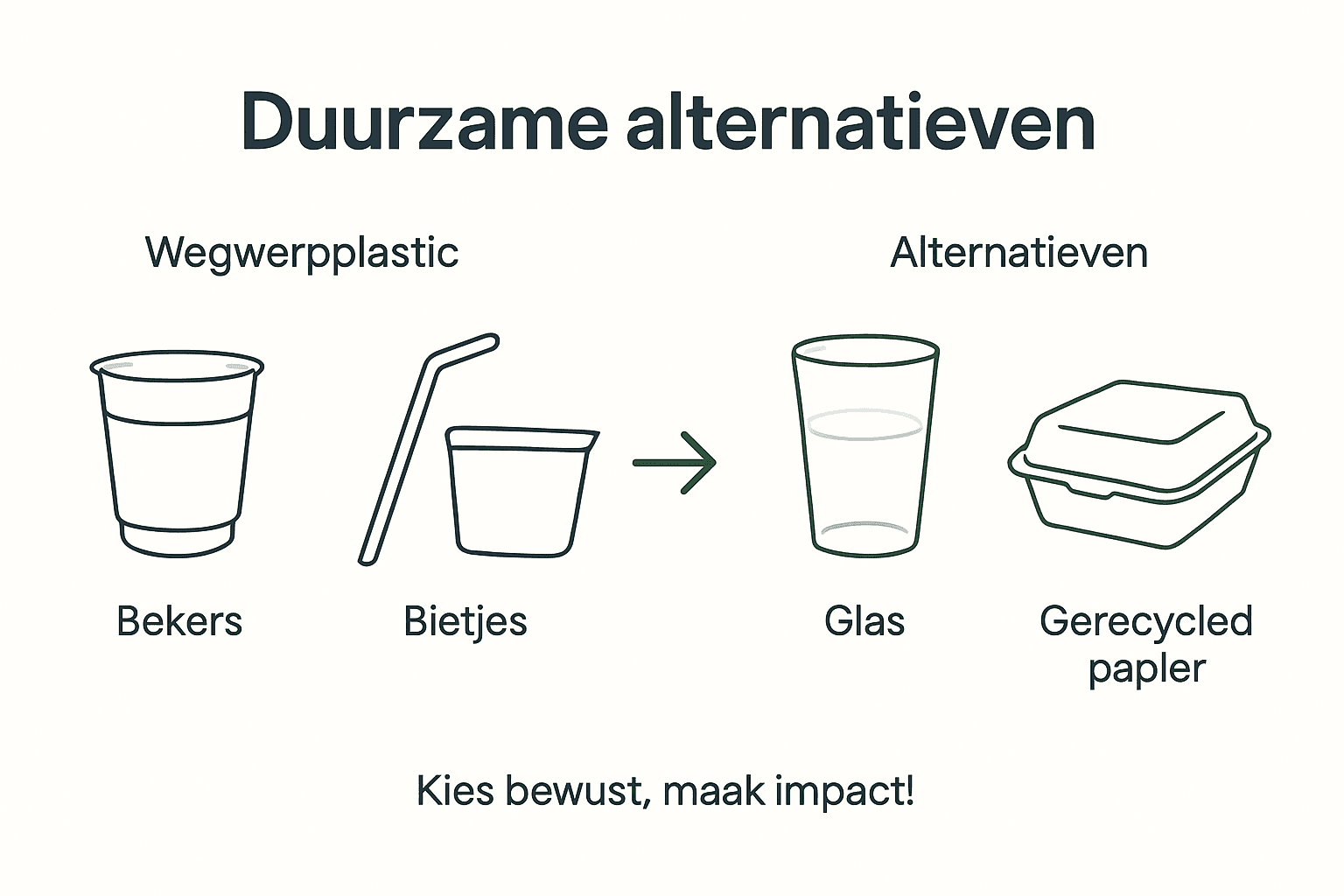 Infographic: milieuvriendelijke alternatieven voor wegwerpplastic