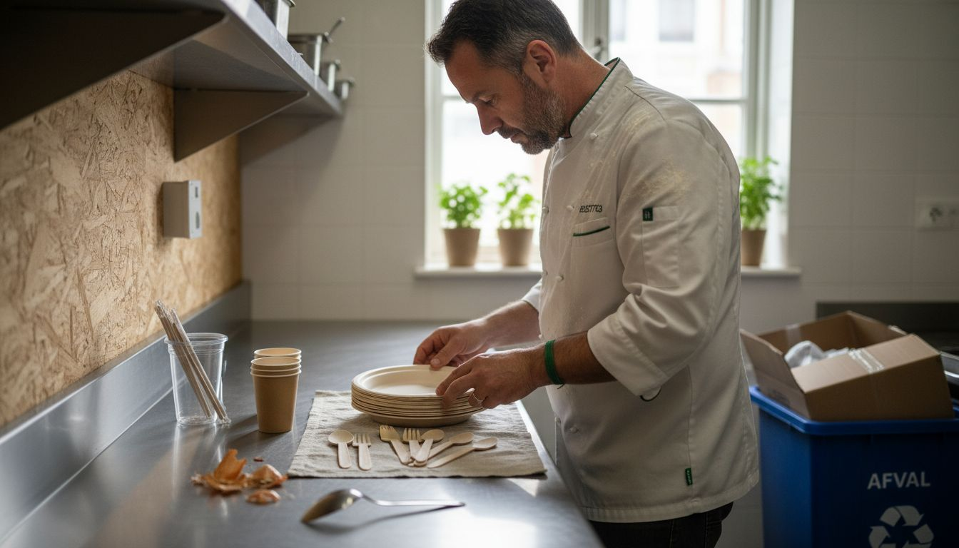 Keukenchef beoordeelt duurzame materialen voor de horeca