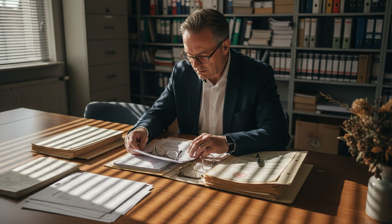 Een inspecteur controleert de certificaten van natuurproducten.