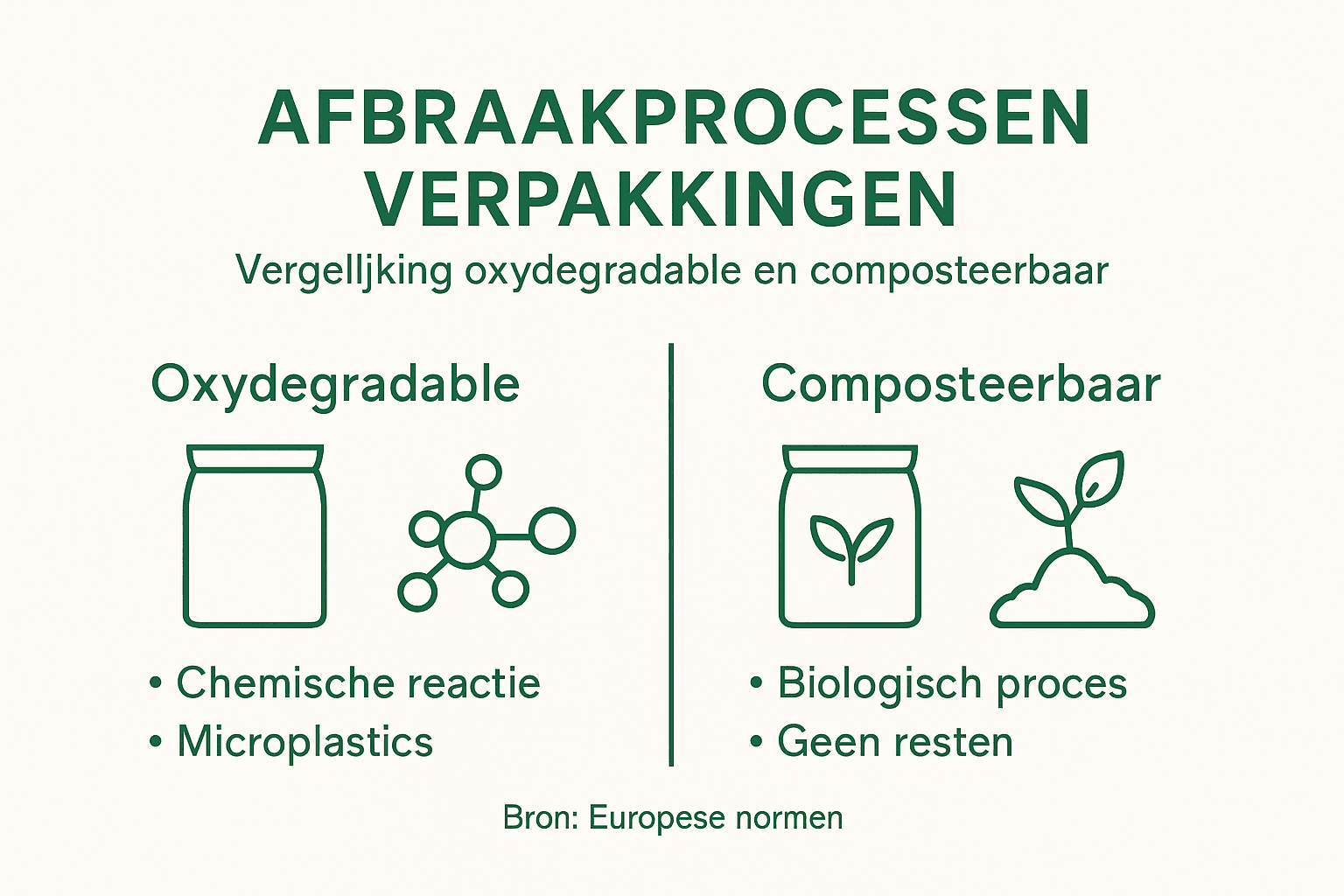 Infographic: hoe snel breken verschillende verpakkingsmaterialen af?