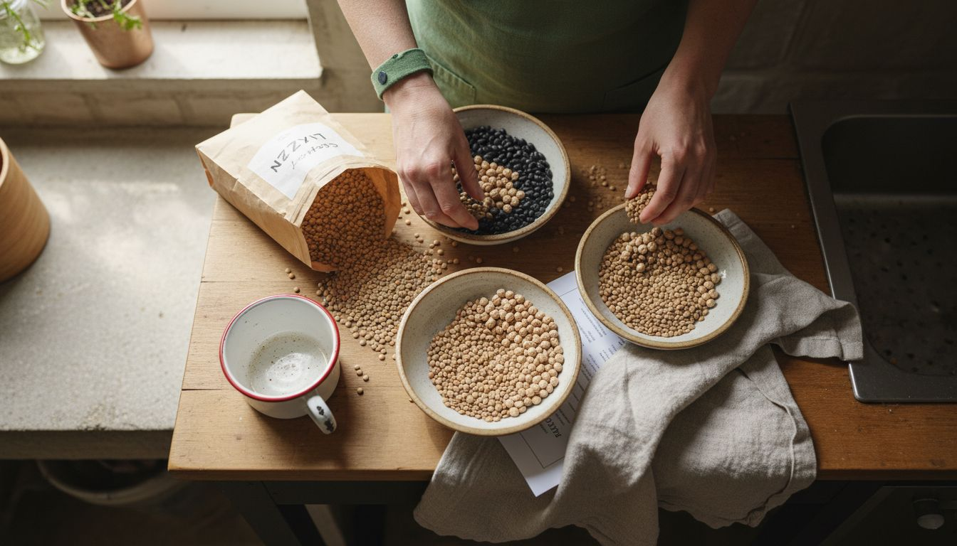 Het selecteren en sorteren van peulvruchten als basis voor plantaardige ingrediënten