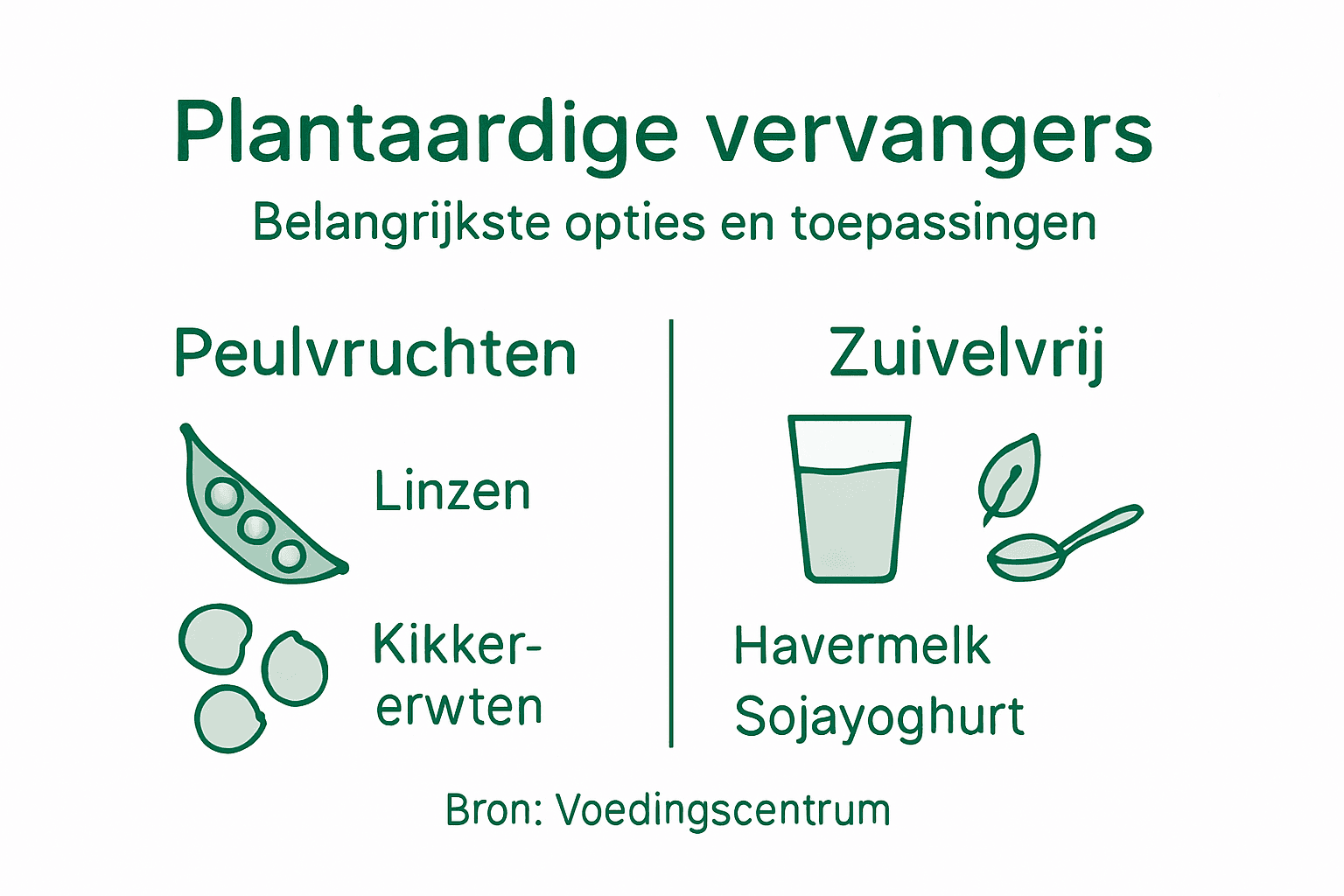 Infographic: plantaardige alternatieven en hoe je ze kunt gebruiken