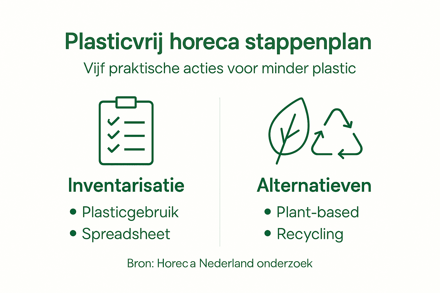 Infographic: zo pak je plasticvermindering aan in de horeca – een praktisch stappenplan